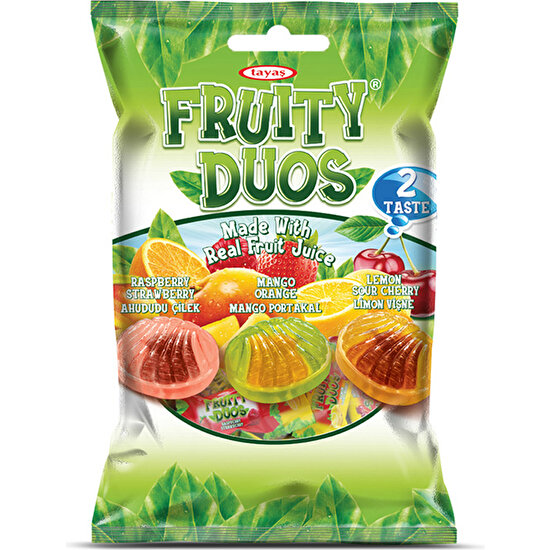 Tayaş Fruity Duos Çift Lezzetli Dolgulu Sert Şeker 1000 gr