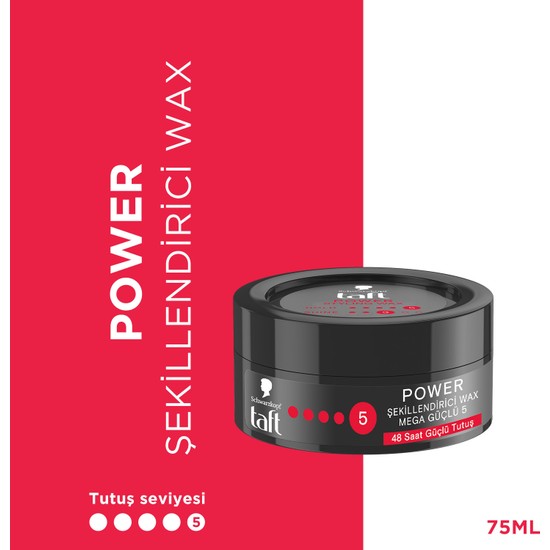 Taft Power Şekillendirici Wax 75 ml Kafeinle Güçlendirilmiş Mega Güçlü Tutuş Özelliği
