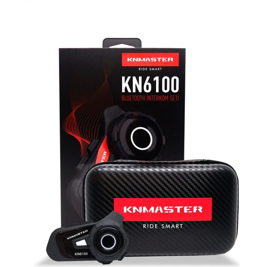 Knmaster KN6100 Bluetooth Intercom Kulaklık Seti Çantalı (Siyah)