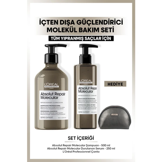 L'Oréal Professionnel Serie Expert Absolut Repair İçten Dışa Güçlendirici Molecular Bakım Seti