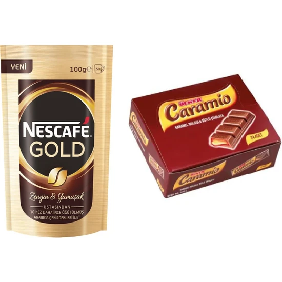 Nescafe Gold Eko 100 gr + Ülker Caramio 7gr x 24'lü