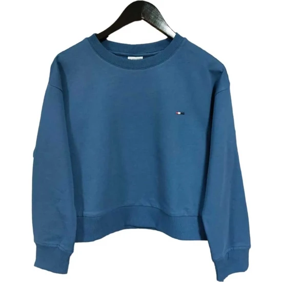 U.S. Polo Assn. Kadın Petrol Mavisi Bisiklet Yaka Sweatshirt