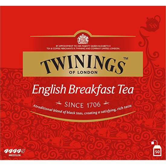 Twinings English Breakfast 50'lik Poşet Çay