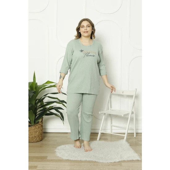 Bonta Inspire Desen Büyük Beden Pijama Takım