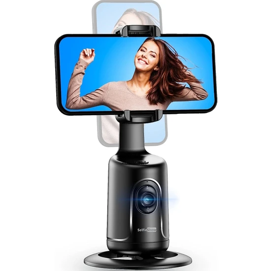 M.tk moveteck Aq1 Masa Üstü 360 Dönebilen Vucut ve Yüz Takipli Sensörlü Akıllı Mini Tripod Selfi Çubuğu Yapak Zeka
