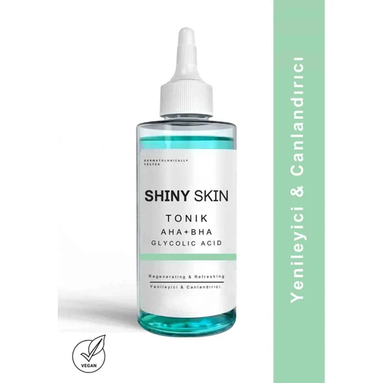 Shiny Skin Canlandırıcı ve Yenileyici Gözenek Sıkılaştırıcı Tüm Cilt Tipler İçin Glikolik Asit Tonik 200 ml