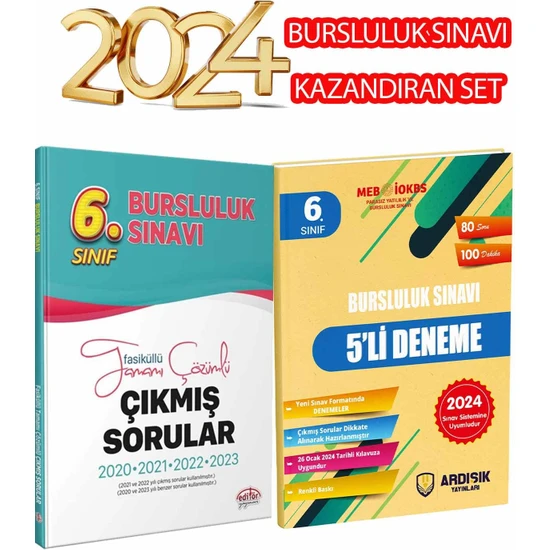 Editör Yayınları 6. Sınıf Bursluluk Sınavı  Çıkmış Sorular Benzer Sorular - 2024 Deneme