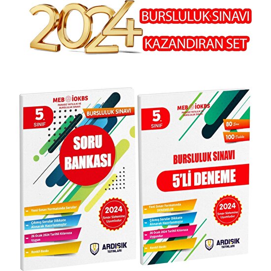 Ardışık Yayınları 5. Sınıf 2024 Bursluluk Sınavı Soru Bankası ve Deneme Seti