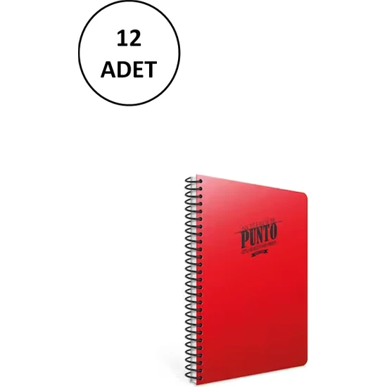 Toptanbulurum Gıpta Punto A5 Spiralli Pp Kapak Defter 60 Yaprak Çizgili (12 Li Paket)