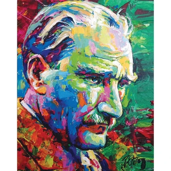 Momelita Canvas Renkli Atatürk Sayılarla Boyama Seti  Kasnaklı