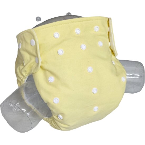 Bezhane Baby Ybb Yıkanabilir Bebek Bezi Cepli Sarı Renk Çıt Çıtlı I8 - 18 kg
