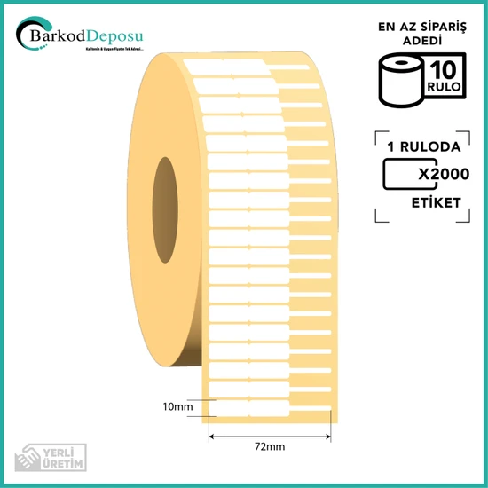 Snow 72X10 Kuyumcu / Takı Etiketi P.p.opak 2000 Sarım 10 Rulo (20.000 Adet)
