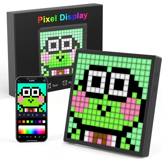 Comse 16X16 Pixel Art Animasyonlu Rgb Dijital Fotoğraf Resim Çerçevesi-App Kontrollü