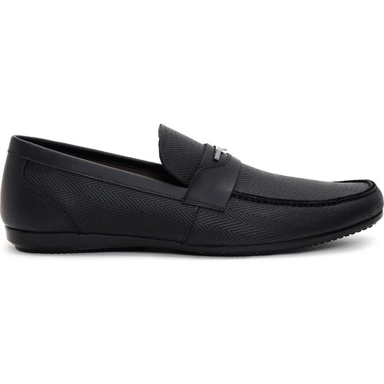 Derimod Erkek Siyah Deri Casual Loafer