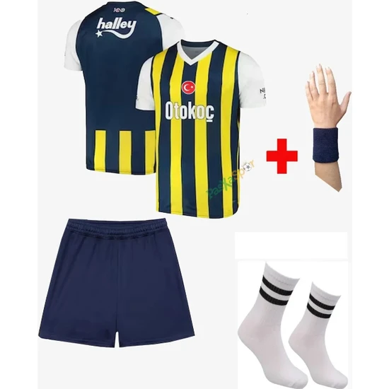 Fenerbahçe Çubuklu  Lacivert Şort Yeni Sezon Isimsiz Çocuk Futbol Forması