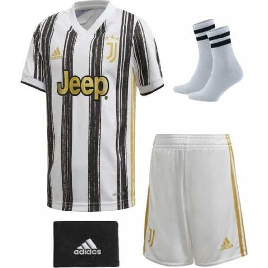 Yenteks Juventus 2020/21 Sezon Ronaldo Beyaz Iç Saha 4 Lü Set Futbol Çocuk Forması Retro