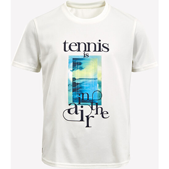 Decathlon Çocuk Tenis Tişörtü - Beyaz - Tennis Is In The Air