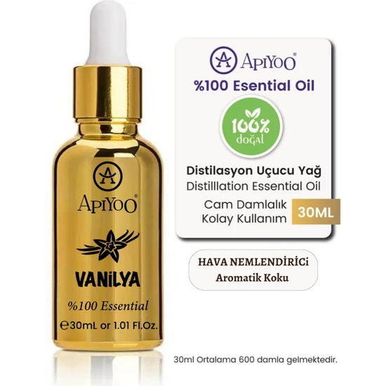 Apiyoo  2 Yıl Uçucu Yağlı Koku Vanilya Kokusu Hava Nemlendirici Kokusu Aromatik Difüzör Koku 30ML Sarı