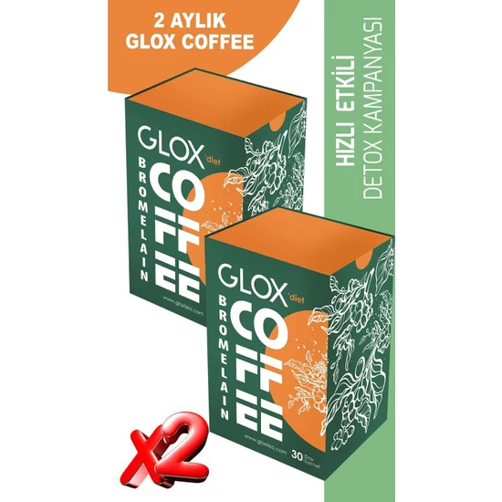glox Bromelain Farkı & Düzenleyen  Bitkisel Detox Kahve 60 Adet