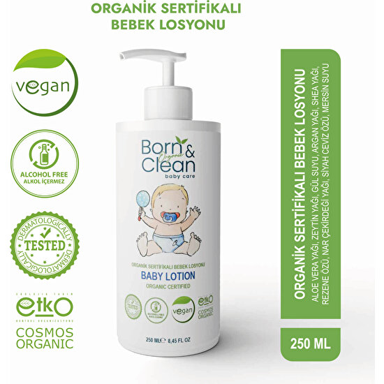 Born And Clean Organik Sertifikalı Bebek Losyonu 250 ml