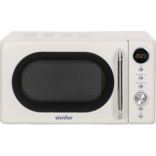 Simfer SK-4605 Retro Krem Mikrodalga Fırın 20 lt Kapasite 700 W Dijital Kontrol Paneli