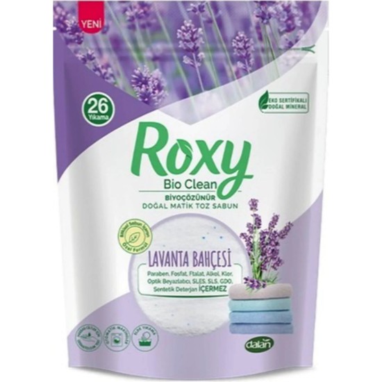 Dalan Roxy 800 gr Lavanta Kokulu Toz Çamaşır Deterjan 25 Yıkama Vegan ve Doğal İçerik