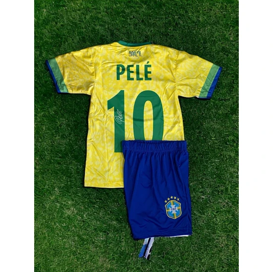 North Stand Nostaljik Brezilya Pele İmzalı Çocuk Forması