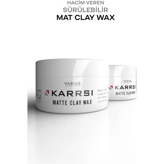 Varius Profesyonel Karrsı Saç Şekillendirici Matte Clay Wax 100  ml x 2 Adet