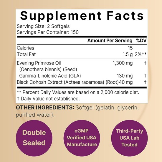 Naturebell Evening Primrose Oil With Black Cohosh 1300 mg Fiyatı