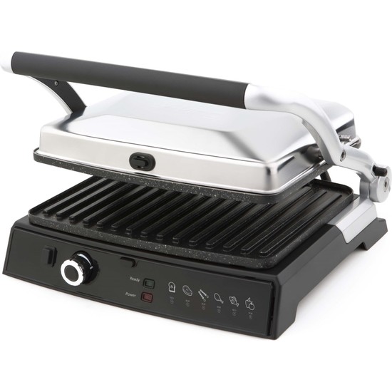 King Waffle Master KWM1462 Tost ve Waffle Makinesi 2000 W Granit Plaka Inox Renk