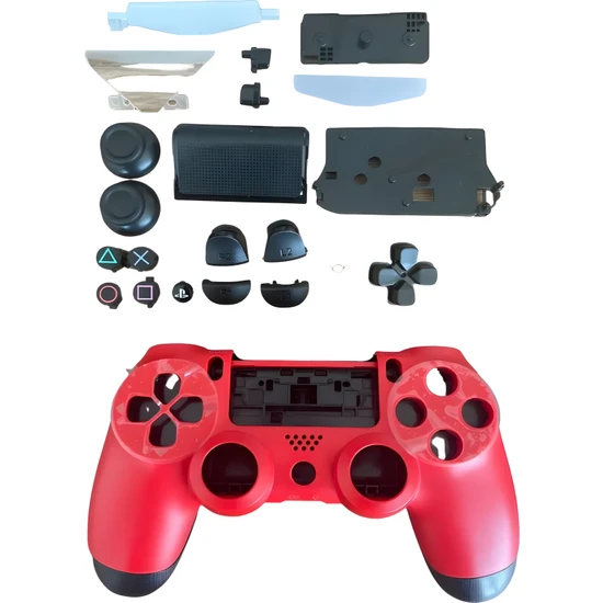 YUES PS4 Dualshock Uyumlu Kasa Joystick V1 Full Kasa Tuş Takımı Kırmızı