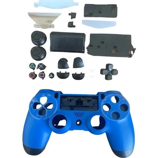 Yues PS4 Dualshock Uyumlu Kasa Joystick V1 Full Kasa Tuş Takımı Mavi