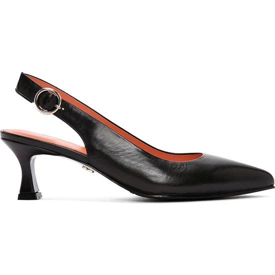 Derimod Kadın Siyah Topuklu Deri Ayakkabı