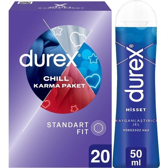 Durex Chill Karma Paket Prezervatif 20’li + Durex Play  Jel Hisset, 50 ml