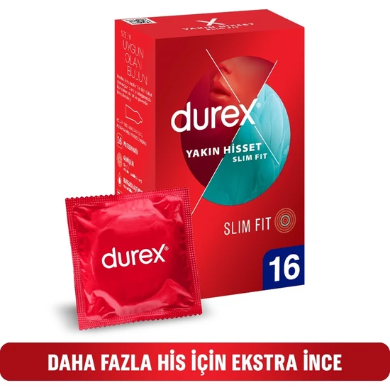 Durex Yakın Hisset 16 Slim Fit Prezervatif