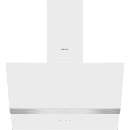 Simfer SD8739 60 cm Premium Inox Dekorlu Beyaz Cam Davlumbaz