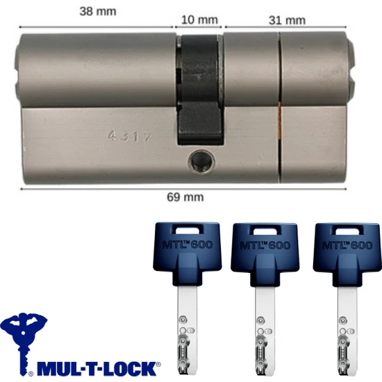 Mul-T-Lock Mtl 600 Tuzaklı Bilyalı Kapı Kilidi 69 mm