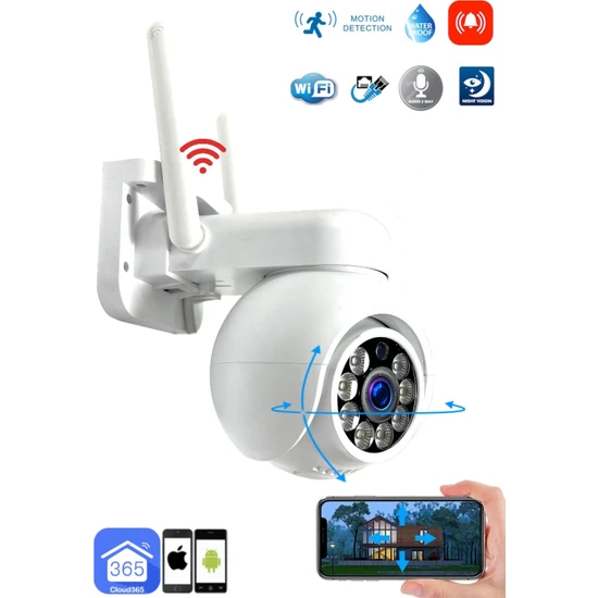 Vivatech 360° Görüş Hareketli Wi-Fi Akıllı Ip Güvenlik Kamerası Türkçe (CLOUD365) UYGULAMA-08025