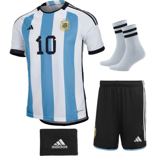 Zilong Dünya Kupası Arjantin Messi Çocuk Futbol Forması 4 Lü Set