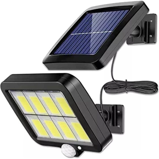 İsg Store 160 Cob Solar LED Hareket Sensörlü Kumandalı Su Geçirmez 3 Modlu