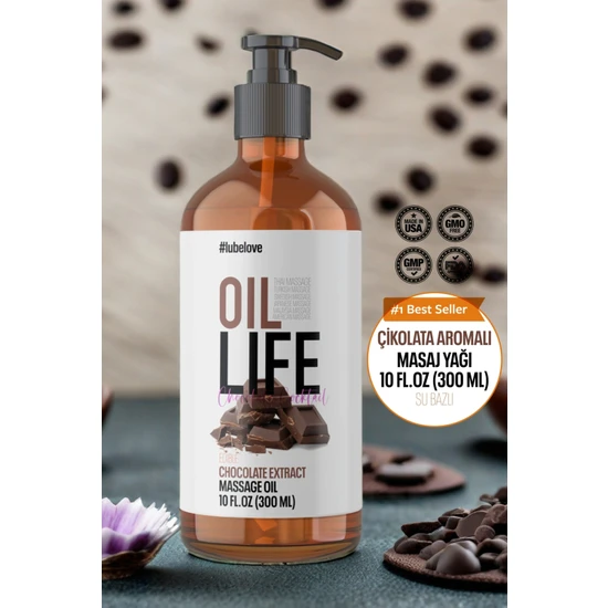 Oil Life Doğal, ve Yenilebilir 300 ml Premium Çikolatalı Masaj Yağı