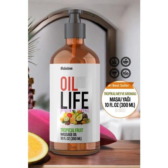 Oil Life 300 ml Premium Tropikal Meyve Aromalı Masaj Yağı