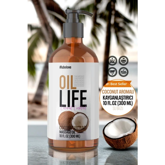 Oil Life Doğal, ve Yenilebilir 300 ml Premium Coconut Masaj Yağı