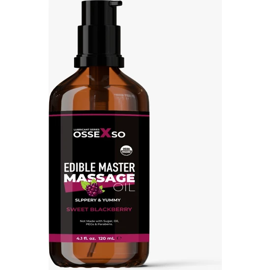 Ossexso Yenilebilir Doğal Böğürtlenli Aromaterapi Masaj Yağı 150 ml
