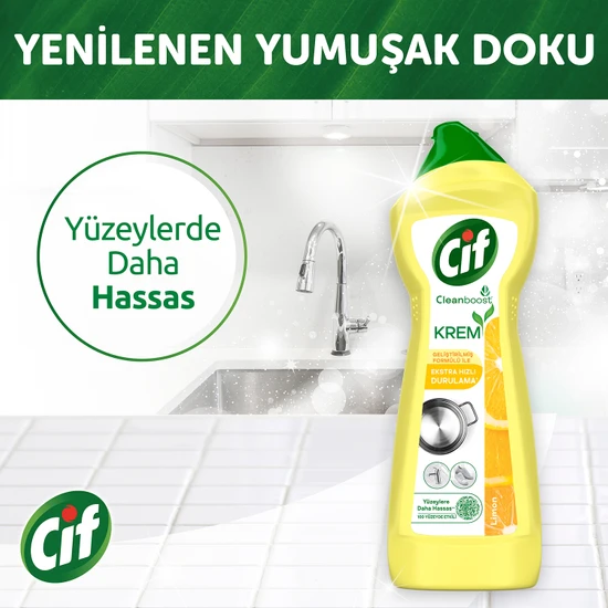 Cif Güç & Işıltı 750 ml Mutfak Temizleyici Krem