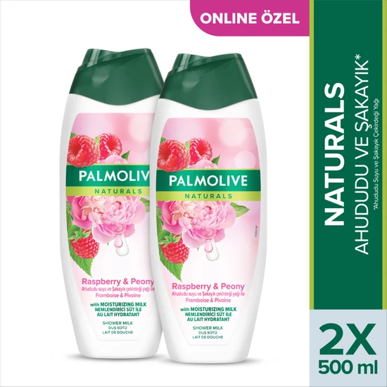 Palmolive Naturals Ahududu Suyu ve Şakayık Çekirdeği Yağı ile Nemlendirici Duş Jeli 500 ml X2 Adet