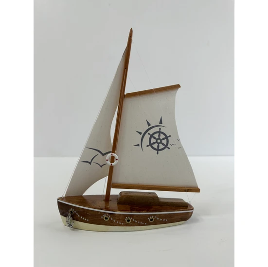 Yat Modeli Gemi Maketi Bez Yelkenli Ofis Aksesuarı