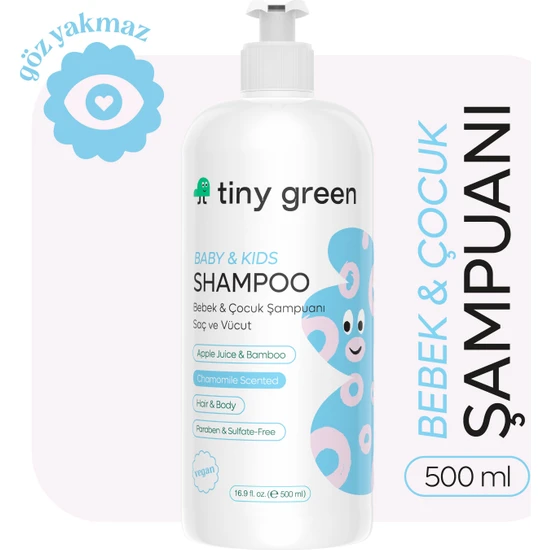 Tiny Green Bebek & Çocuk Saç ve Vücut Şampuanı  Papatya Kokulu  500 ml
