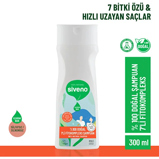 Siveno Doğal Fitokompleks Şampuan 7 Değerli Bitki Yoğun Dökülme Karşıtı Besleyici Dolgunlaştırıcı 300 ml