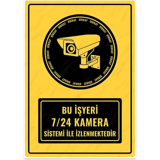 Posterya UL1505 - Bu Işyeri 7/24 Kamera Sistemi Ile Izlenmektedir Uyarı Levhası (15,4×21,6cm)